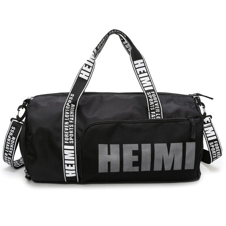 Shoulder Travel Bag Leisure Sport Handbag with Shoes Socket (Black)