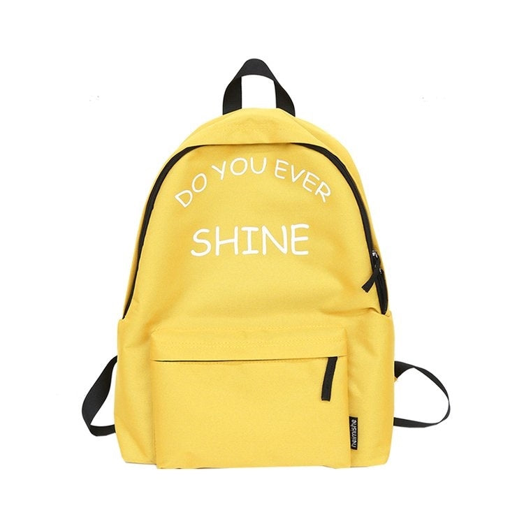 Words Pattern Double Shoulders School Bag Travel Backpack Bag