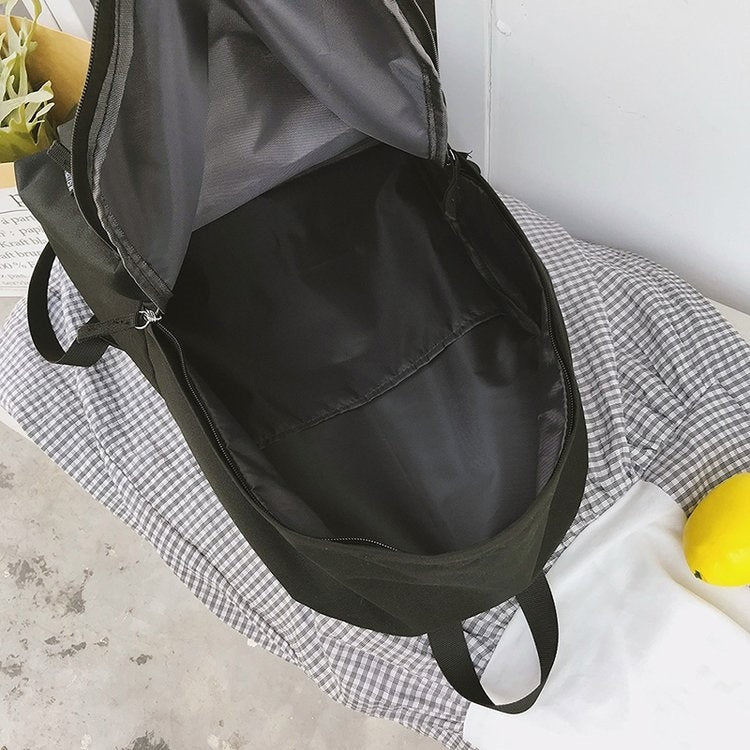 Words Pattern Double Shoulders School Bag Travel Backpack Bag