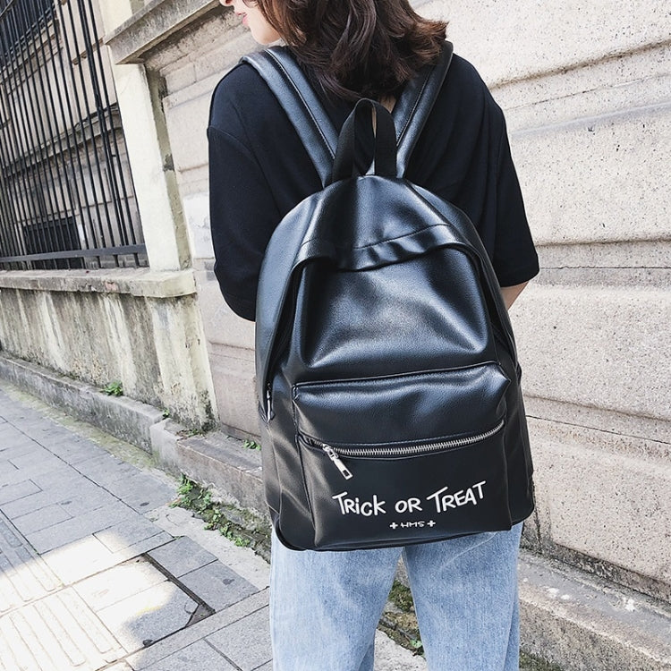 PU Leather Double Shoulders School Bag Travel Backpack Bag