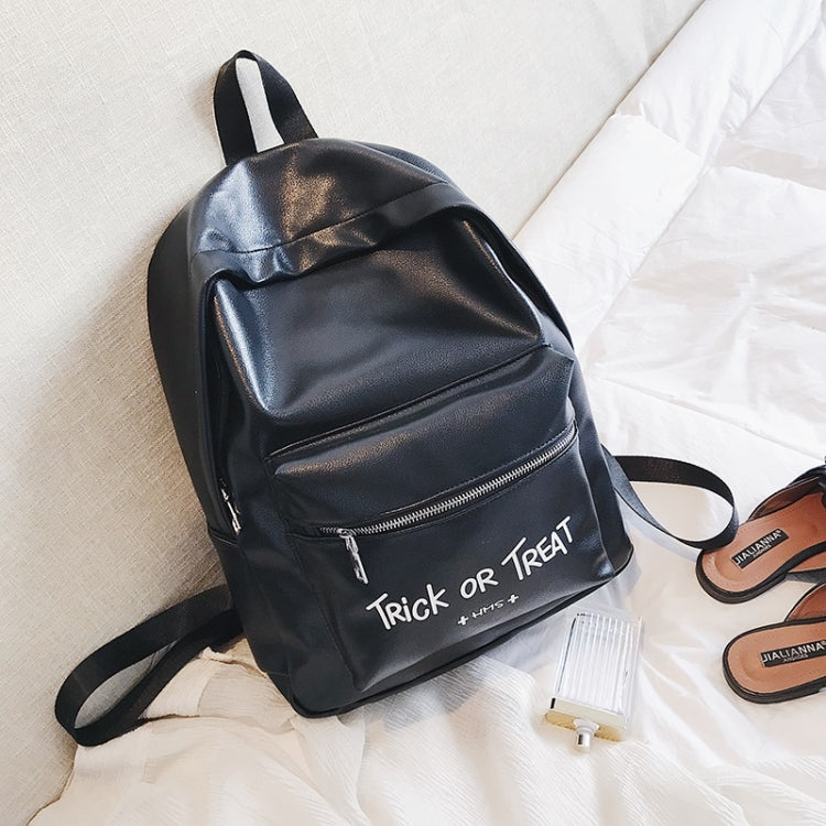 PU Leather Double Shoulders School Bag Travel Backpack Bag