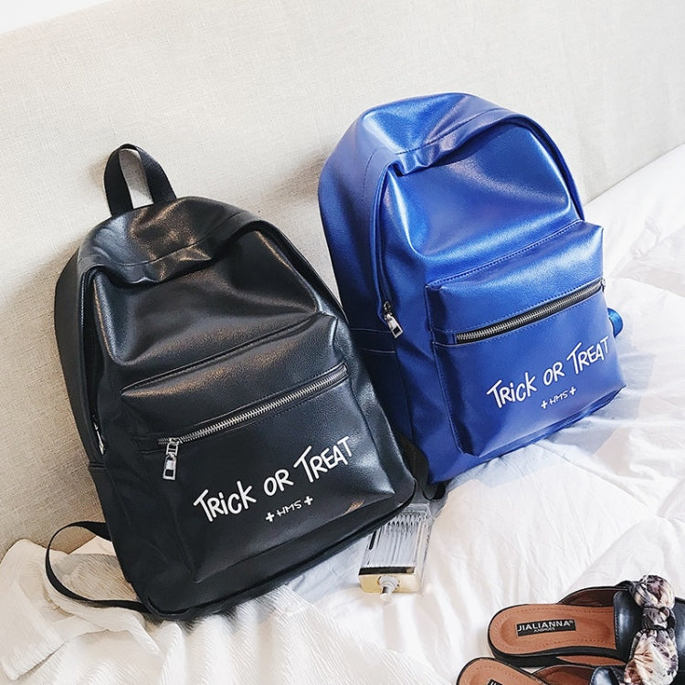 PU Leather Double Shoulders School Bag Travel Backpack Bag