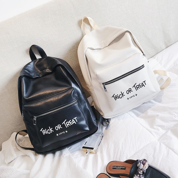 PU Leather Double Shoulders School Bag Travel Backpack Bag