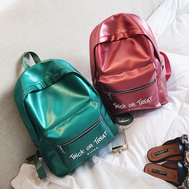 PU Leather Double Shoulders School Bag Travel Backpack Bag