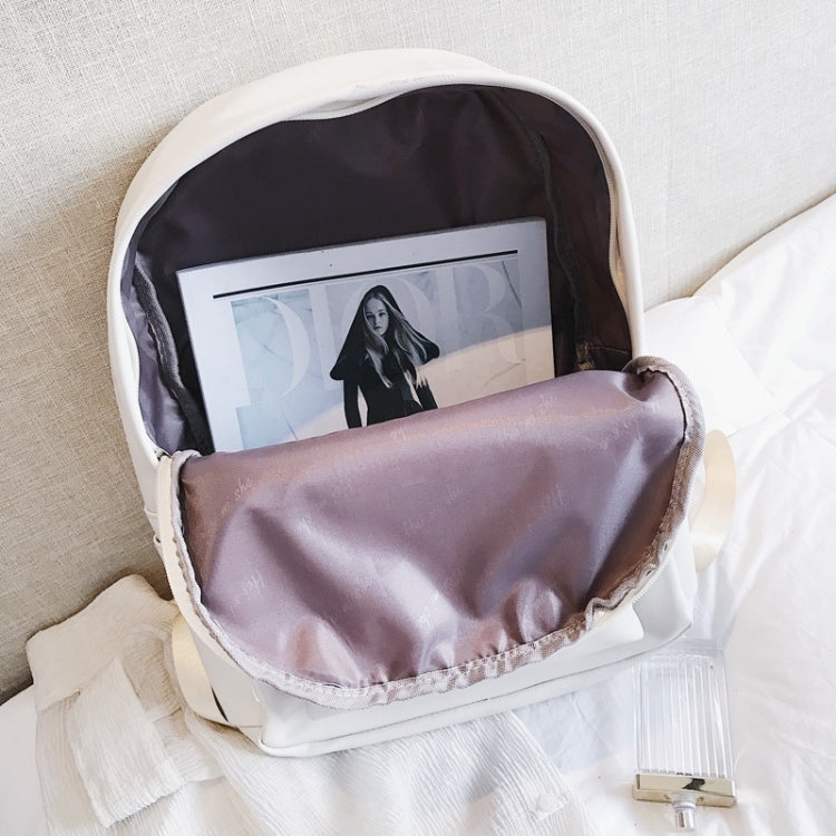 PU Leather Double Shoulders School Bag Travel Backpack Bag