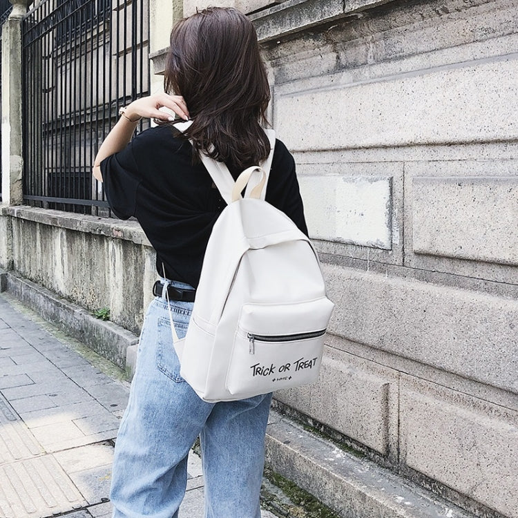 PU Leather Double Shoulders School Bag Travel Backpack Bag