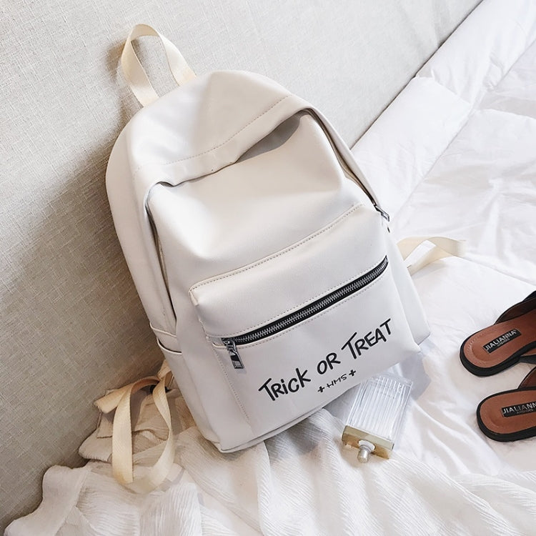 PU Leather Double Shoulders School Bag Travel Backpack Bag