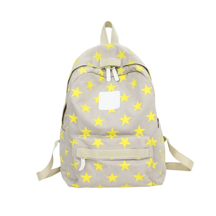 Star Pattern Double Shoulders School Bag Travel Backpack Bag