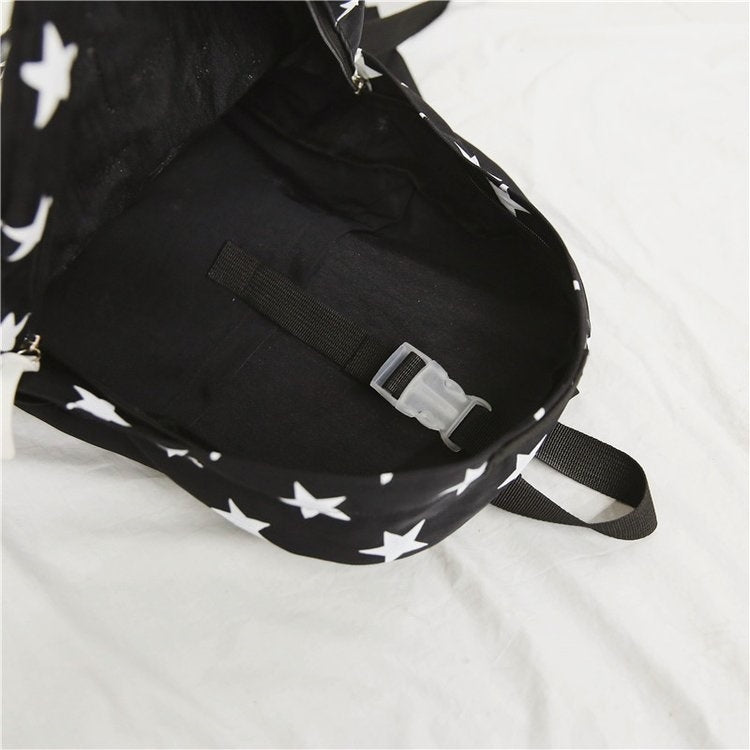 Star Pattern Double Shoulders School Bag Travel Backpack Bag