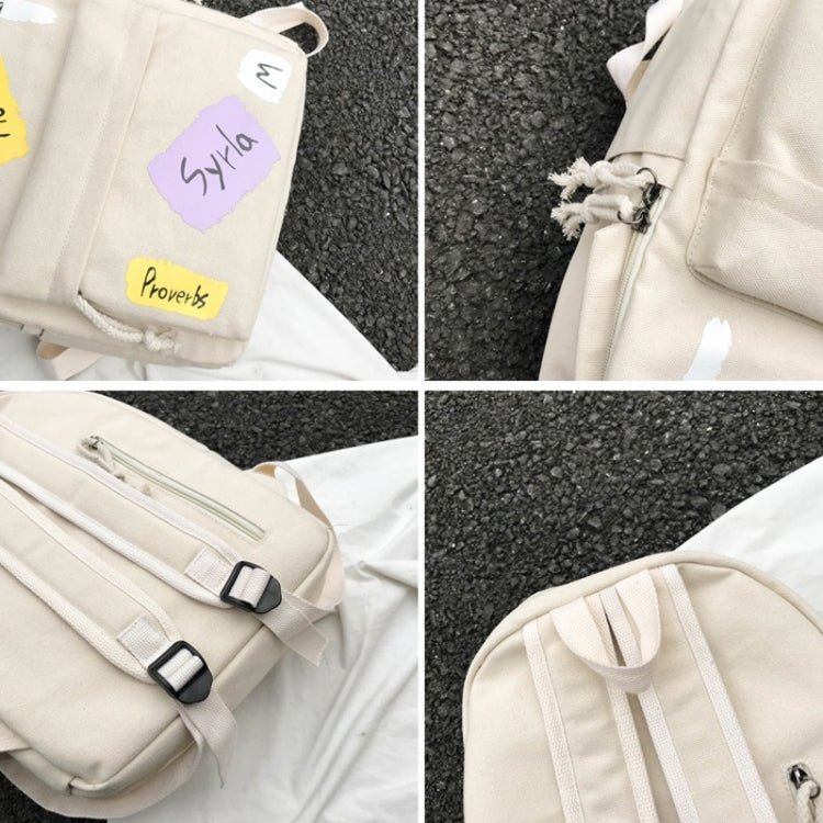 Graffiti Words Pattern Double Shoulders School Bag Travel Backpack Bag