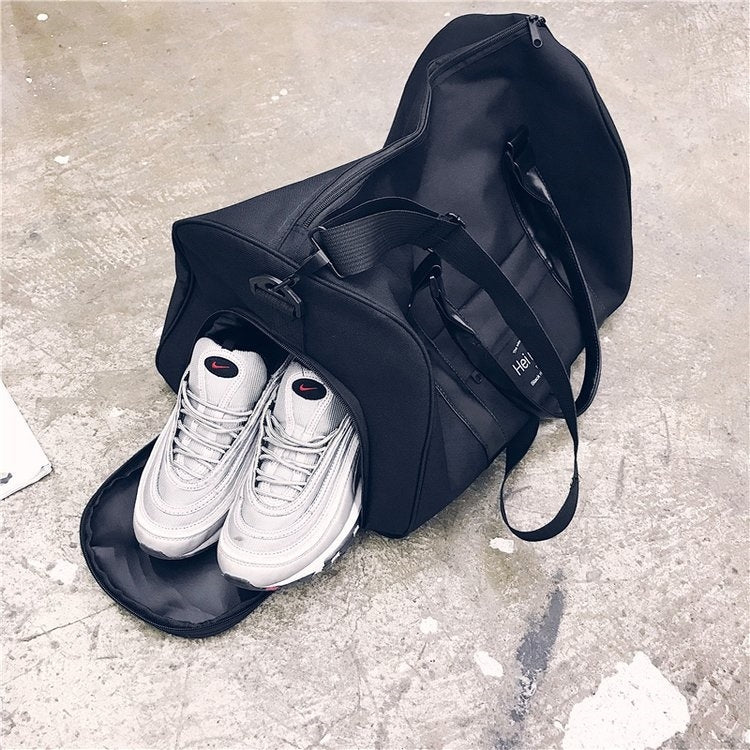 Oxford Shoulder Travel Bag Leisure Sport Handbag with Shoes Socket