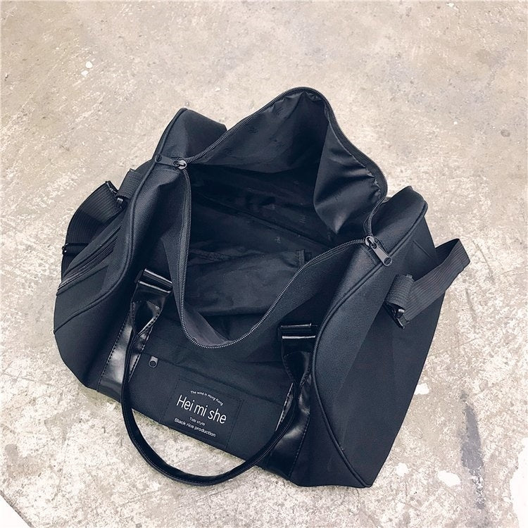 Oxford Shoulder Travel Bag Leisure Sport Handbag with Shoes Socket