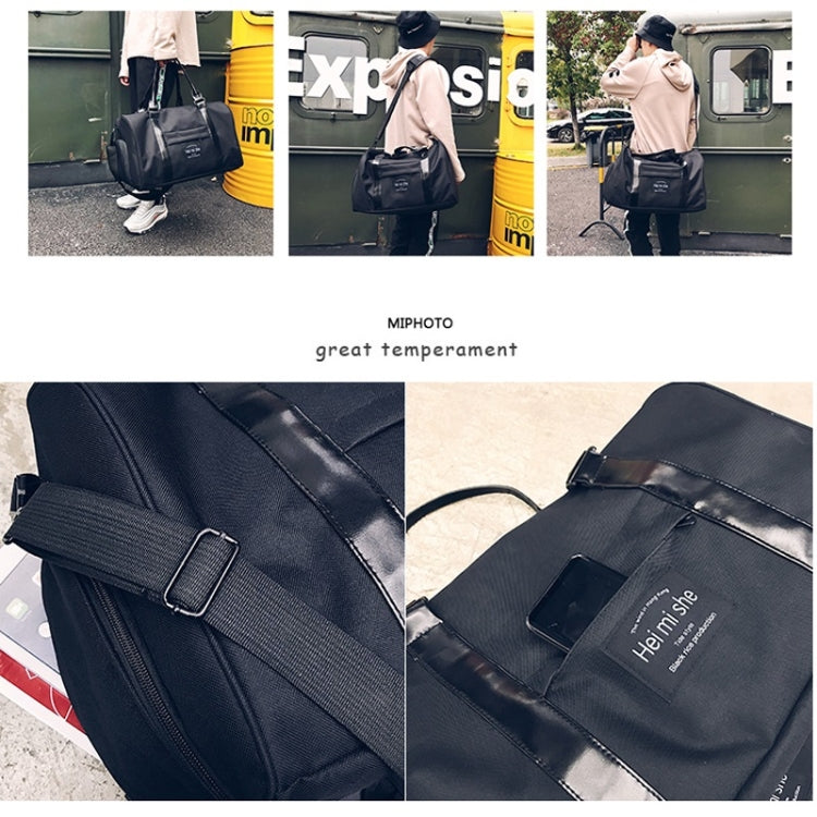 Oxford Shoulder Travel Bag Leisure Sport Handbag with Shoes Socket