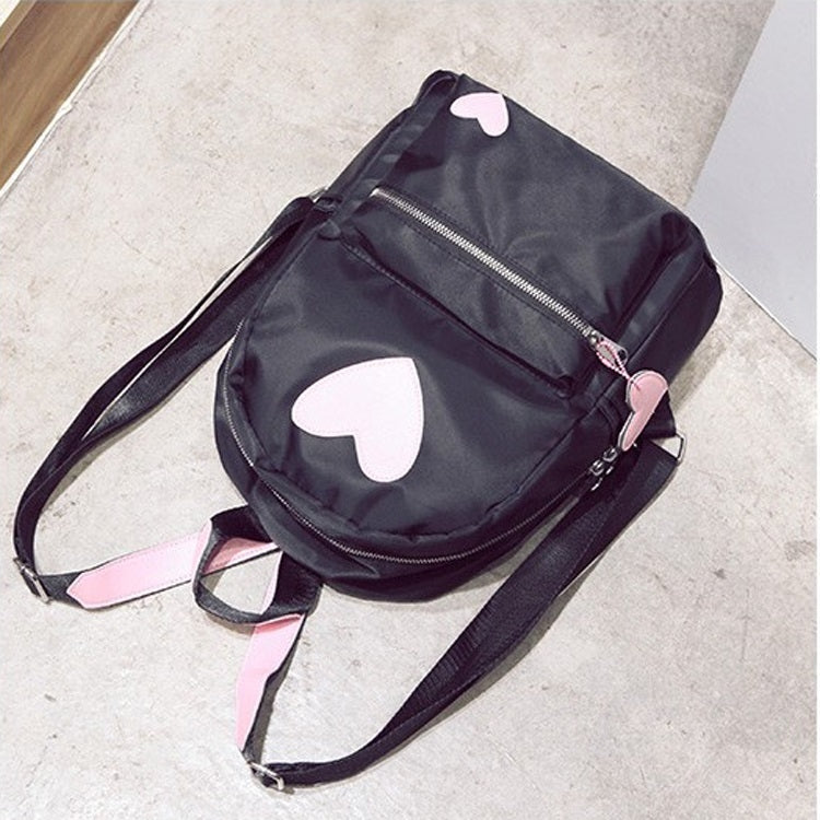 Heart Pattern Double Shoulders School Bag Travel Backpack Bag (Pink)