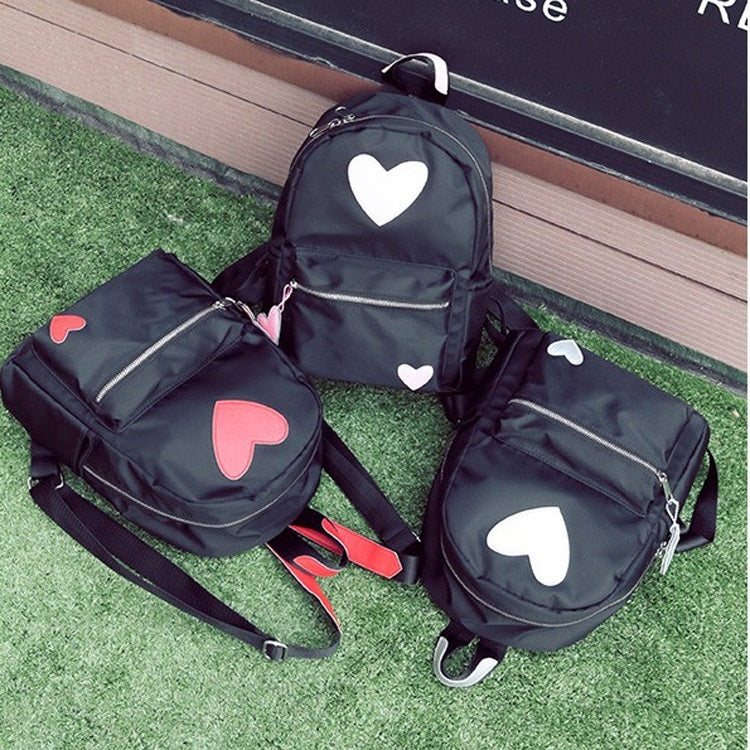 Heart Pattern Double Shoulders School Bag Travel Backpack Bag (Pink)