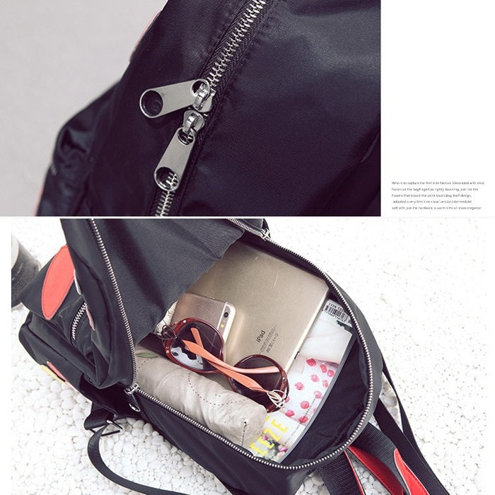 Hearts Pattern Double Shoulders School Bag Travel Backpack Bag