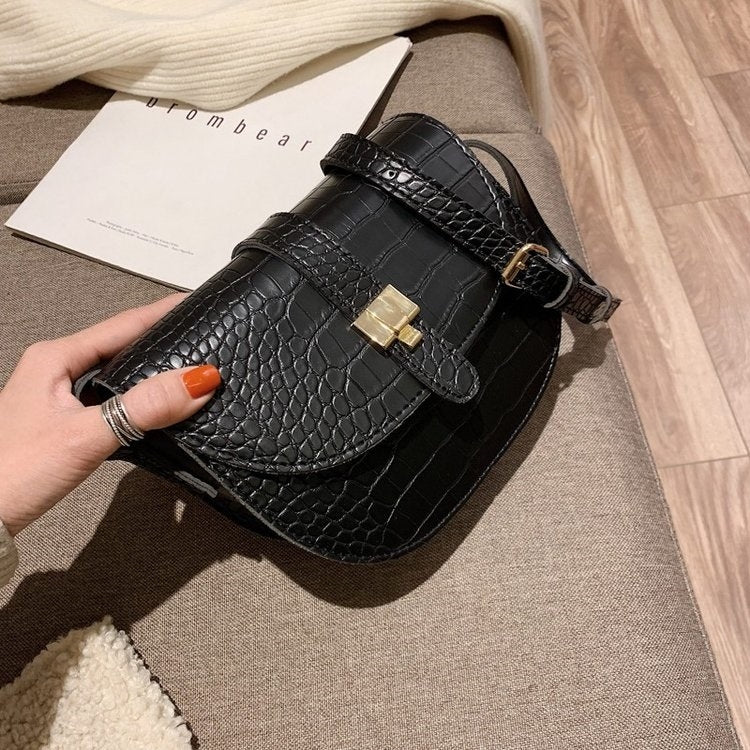 Casual PU Leather Metal Buckle Shoulder Bag Messenger Bag Ladies Handbag