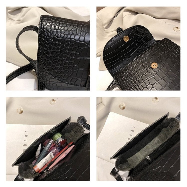 Casual PU Leather Metal Buckle Shoulder Bag Messenger Bag Ladies Handbag