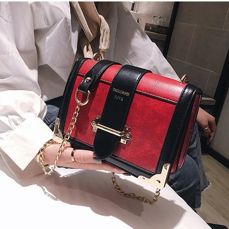 Casual PU Leather Shoulder Bag Messenger Bag Ladies Handbag (Red)