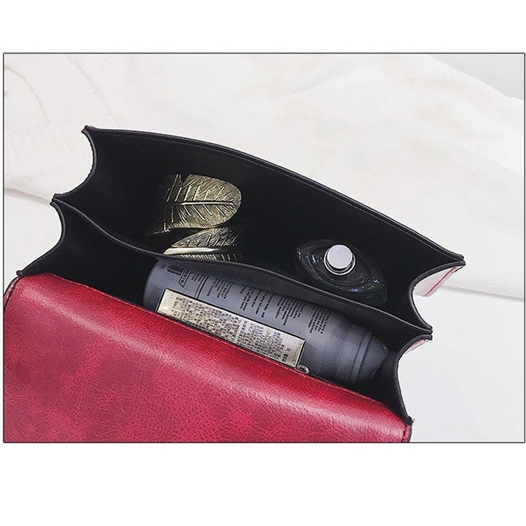 Casual PU Leather Shoulder Bag Messenger Bag Ladies Handbag (Red)