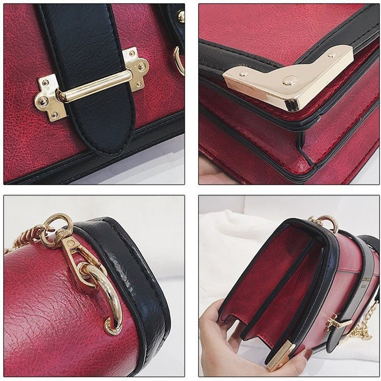 Casual PU Leather Shoulder Bag Messenger Bag Ladies Handbag (Red)