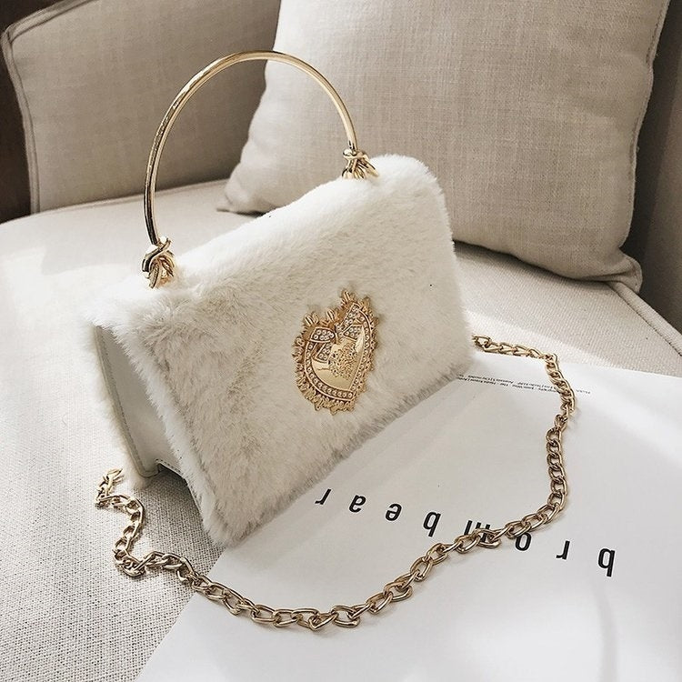 Fashion Shiny Casual Plush Handbag Single Shoulder Bag