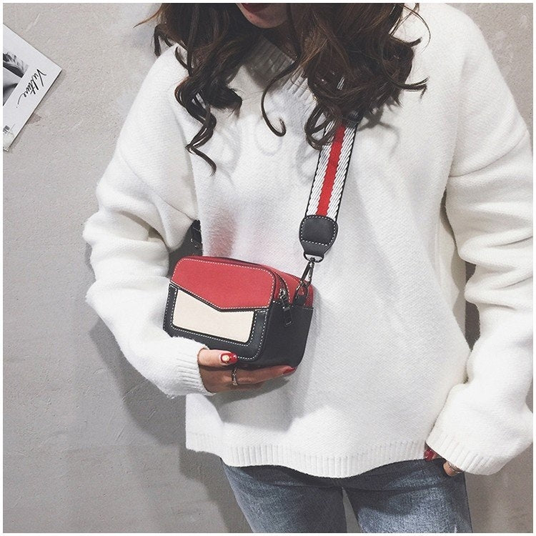 Multifunctional PU Leather Shoulder Crossbody Bag Women Handbag (Red)