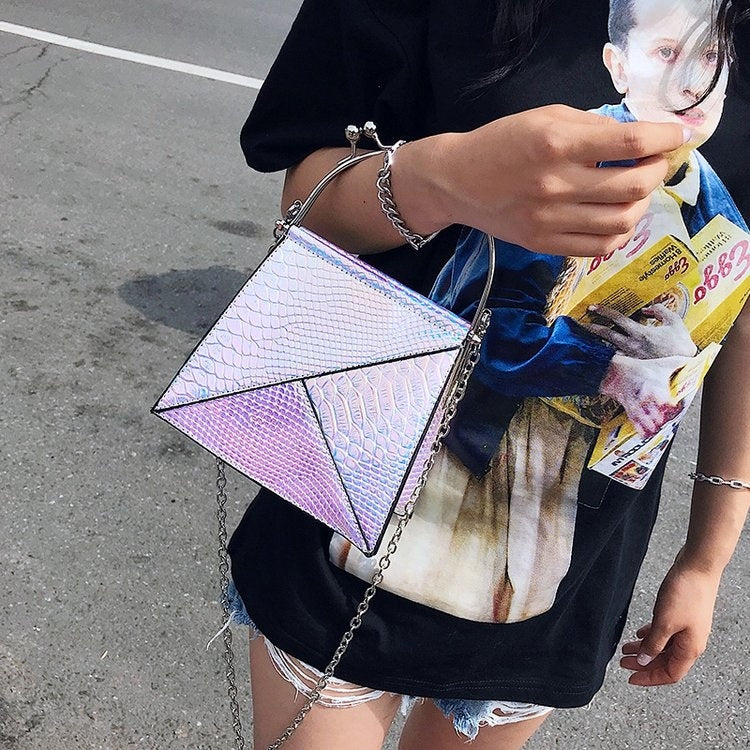 Laser Color Shoulder Bag Messenger Bag Chain Bag Ladies Handbag