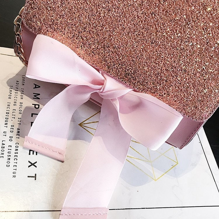 Casual PU Leather Sequin Shoulder Bag Ladies Handbag