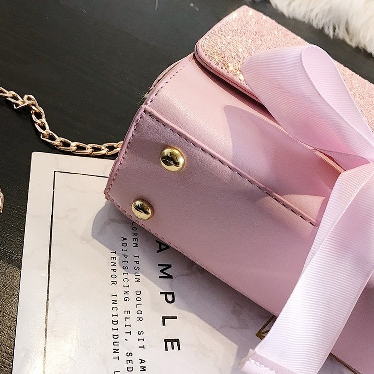 Casual PU Leather Sequin Shoulder Bag Ladies Handbag