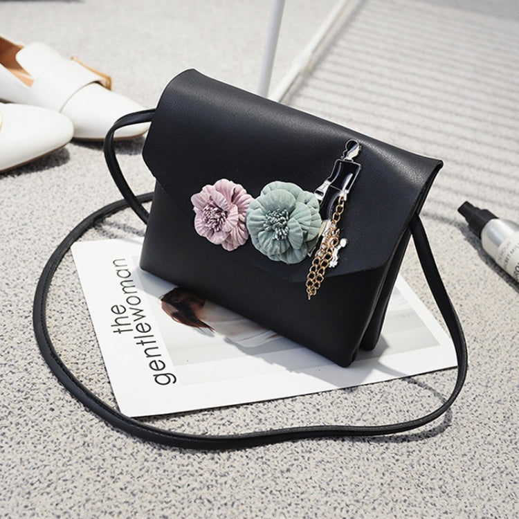 3D Flowers PU Leather Shoulders Ladies Bag