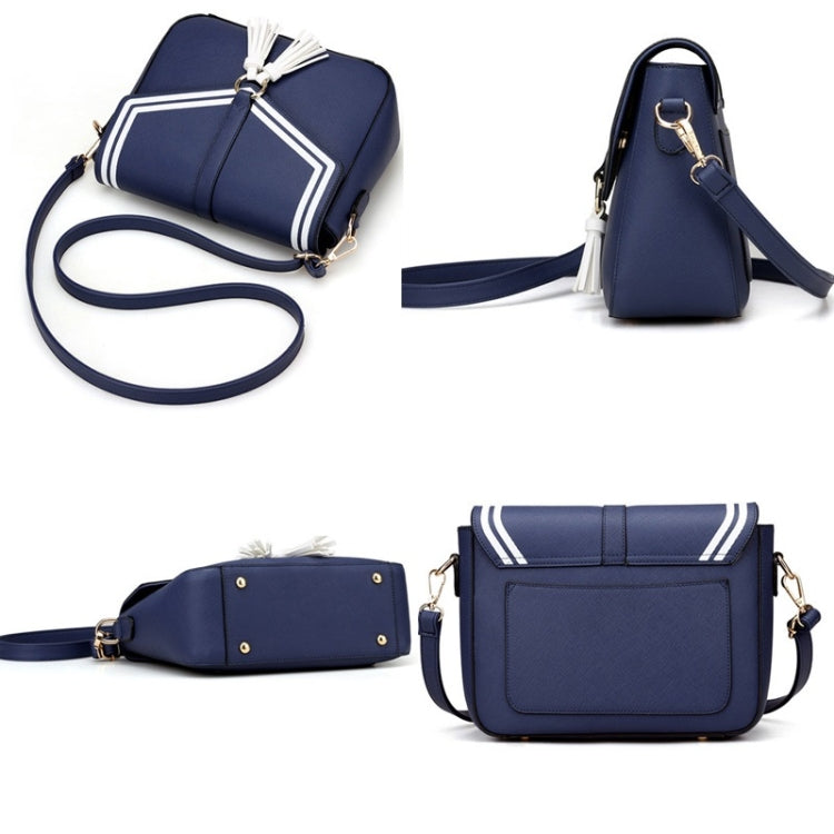 Tassel Cross Texture PU Leather Single Shoulder Crossbody Bag Ladies Handbag (Red)