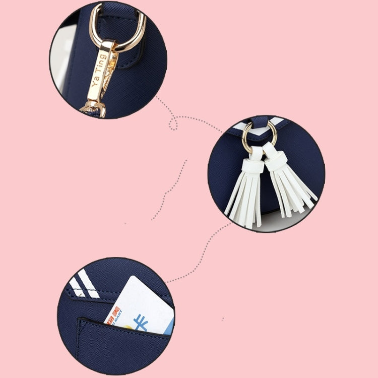 Tassel Cross Texture PU Leather Single Shoulder Crossbody Bag Ladies Handbag (Red)