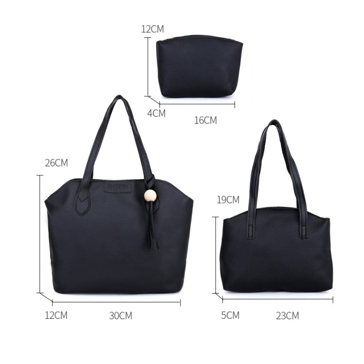 3 in 1 Fashionable PU Leather Single-shoulder Bag Women Handbag Messenger Bag with Tassel