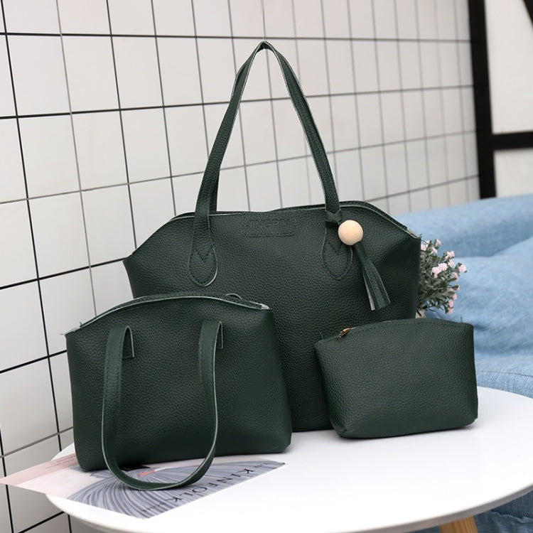 3 in 1 Fashionable PU Leather Single-shoulder Bag Women Handbag Messenger Bag with Tassel