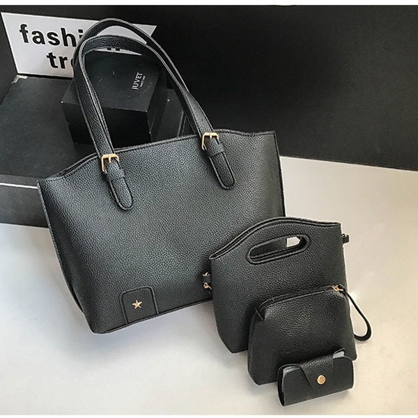 4 in 1 Fashionable PU Leather Women's Handbag Single-shoulder Bag Messenger Bag