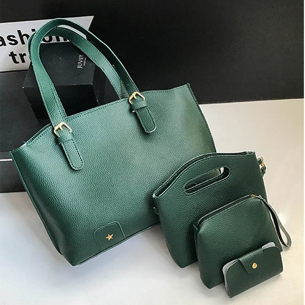 4 in 1 Fashionable PU Leather Women's Handbag Single-shoulder Bag Messenger Bag