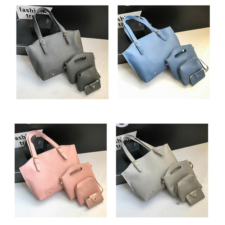 4 in 1 Fashionable PU Leather Women's Handbag Single-shoulder Bag Messenger Bag