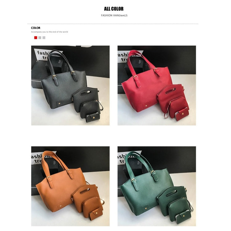 4 in 1 Fashionable PU Leather Women's Handbag Single-shoulder Bag Messenger Bag