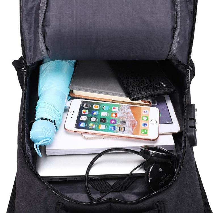 Multi-Function Oxford Portable Casual Double Shoulders School Bag Travel Backpack Bag with Earphone Line Hole & USB Charging