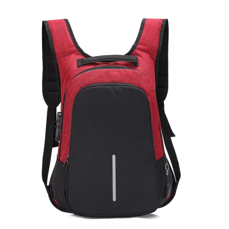 Multi-Function Oxford Portable Casual Double Shoulders School Bag Travel Backpack Bag with Earphone Line Hole & USB Charging