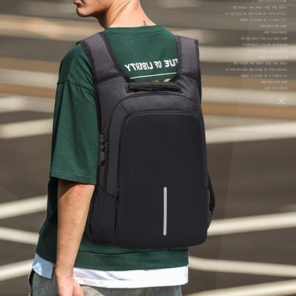 Multi-Function Oxford Portable Casual Double Shoulders School Bag Travel Backpack Bag with Earphone Line Hole & USB Charging