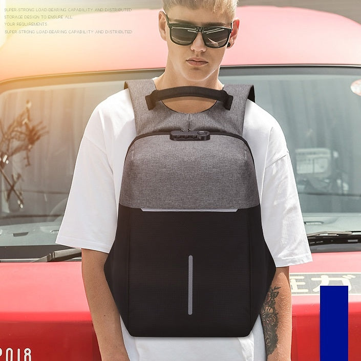 Multi-Function Oxford Portable Casual Double Shoulders School Bag Travel Backpack Bag with USB Charging