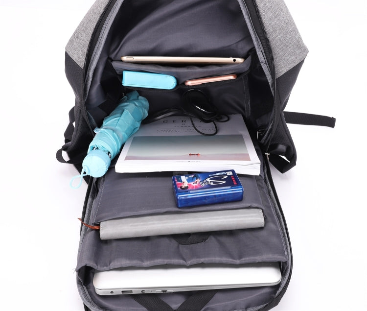 Multi-Function Oxford Portable Casual Double Shoulders School Bag Travel Backpack Bag with USB Charging