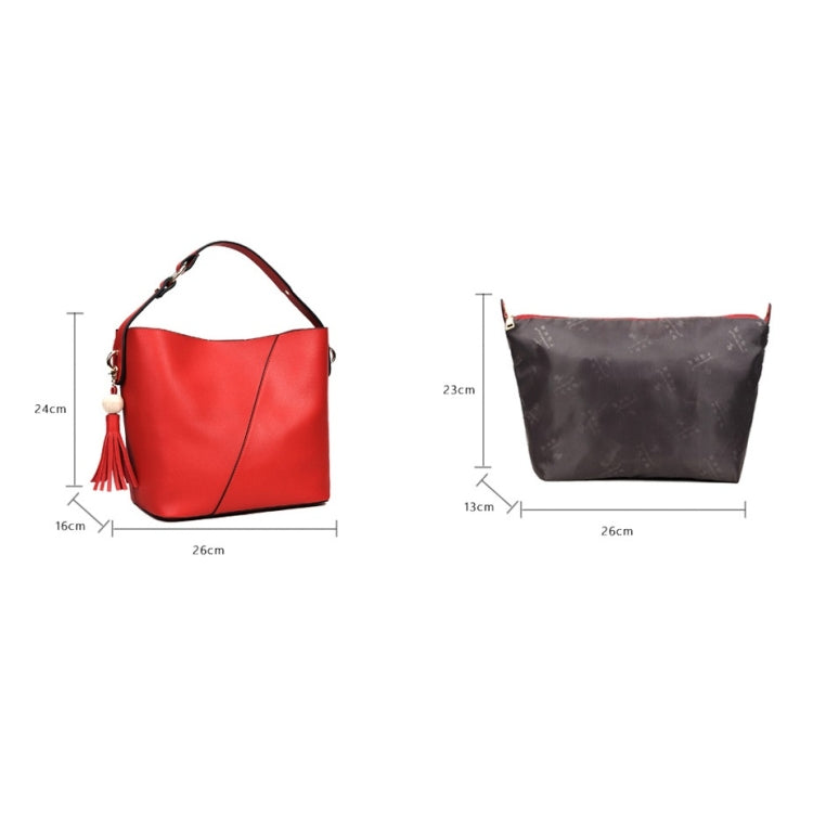 2 in 1 Casual PU Shoulder Bag Ladies Handbag Messenger Bag