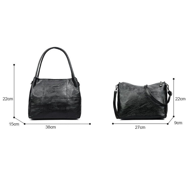 2 in 1 Casual PU Shoulder Bag Ladies Handbag Messenger Bag