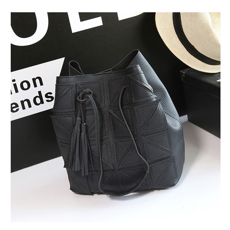 2 in 1 Casual PU Shoulder Bag Ladies Handbag Messenger Bag with Tassel