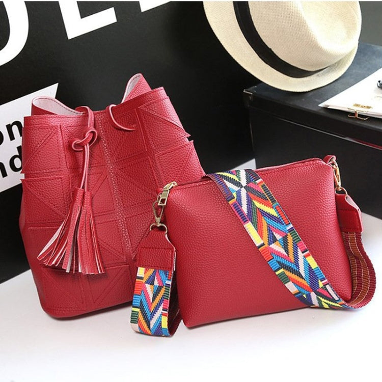 2 in 1 Casual PU Shoulder Bag Ladies Handbag Messenger Bag with Tassel