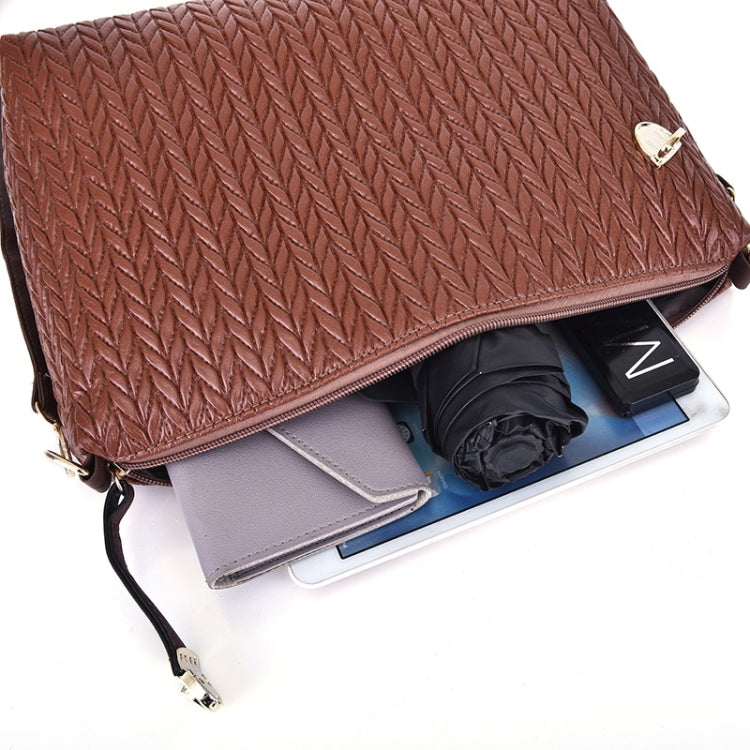 6 in 1 Weave Pattern PU Shoulder Bag Ladies Handbag Messenger Bag