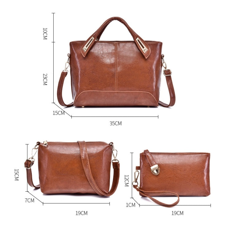 3 in 1 Casual PU Shoulder Bag Ladies Handbag Messenger Bag